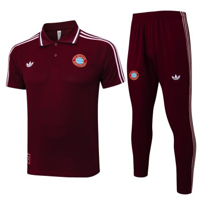 Bayern Munich Training Kit (Polo+Pants) Deep Red 2025/26
