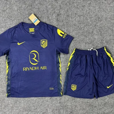 Atletico Madrid Soccer Jersey Away Kids Kit Jersey+Shorts 2025/26