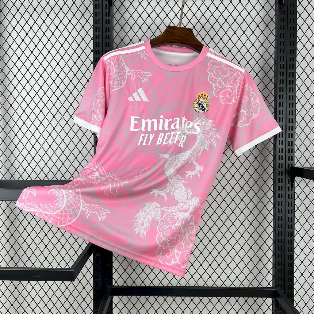 Real Madrid Soccer Jersey Dragon Pink Special Edition Custom Shirt 2025/26