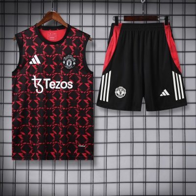 Manchester United Sleeveless Training Kit Black&Red 2025/26