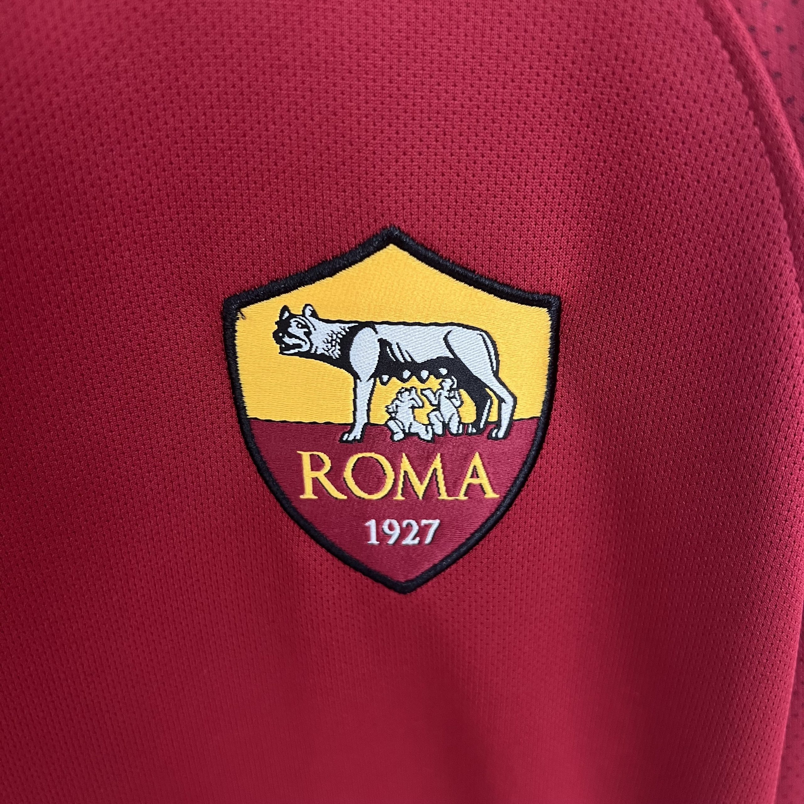 Roma Retro Soccer Jersey Home Long Sleeve Custom Shirt 2017/18 - Image 6